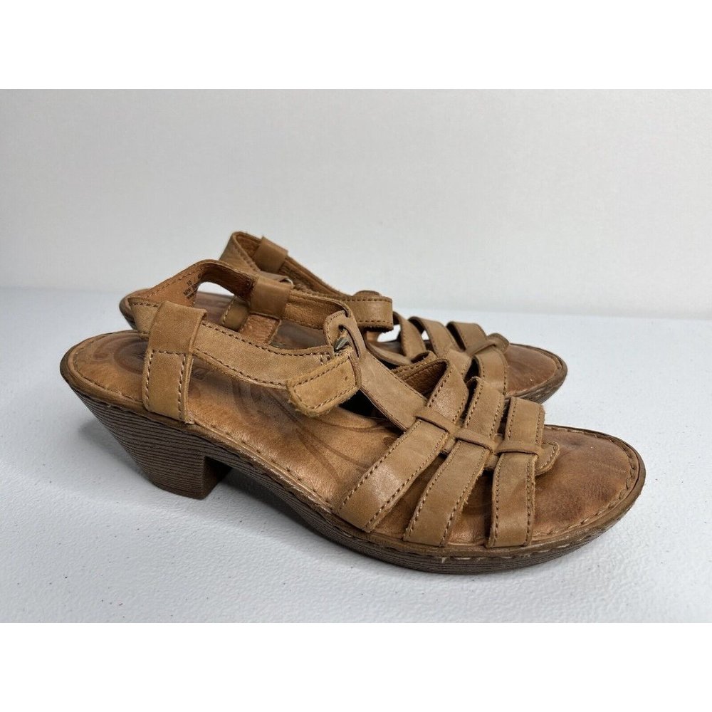 Born Womens Strappy Heeled Sandals Brown Tan Size‎ 10